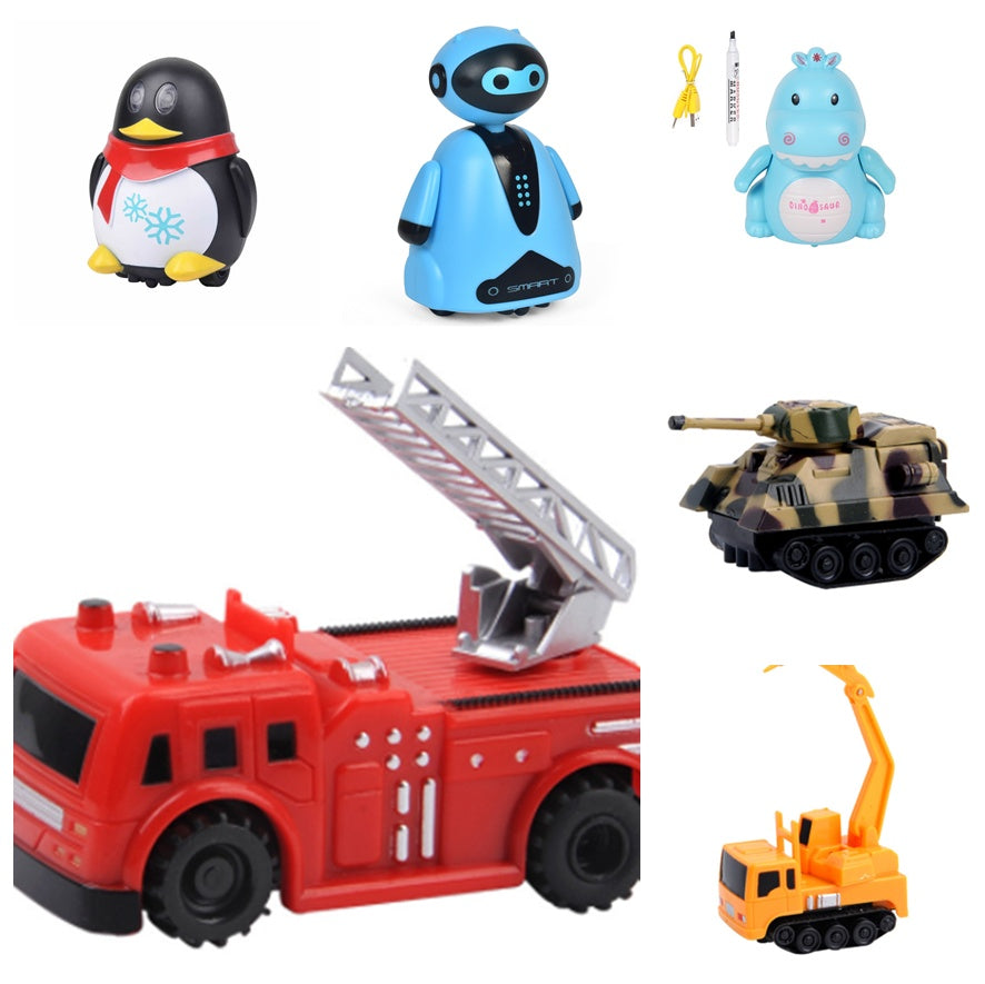 Jouets avec capteur optique pour suivre les lignes noires.